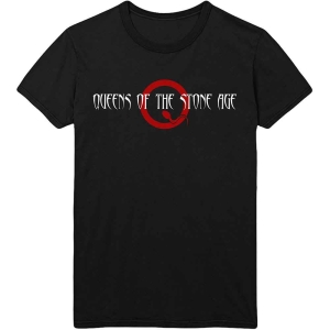 Queens Of The Stone Age - Text Logo & Q Uni Bl T-Shirt i gruppen MERCHANDISE / T-shirt / Pop-Rock hos Bengans Skivbutik AB (4019010r)