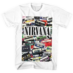 Nirvana - Cassettes Uni Wht T-Shirt i gruppen MERCHANDISE / T-shirt / Nyheter / Pop-Rock hos Bengans Skivbutik AB (4084207r)