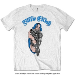 Billie Eilish - Billie Eilish Kids T-Shirt: Bling (Glitter Print) i gruppen ÖVRIGT / Merchandise hos Bengans Skivbutik AB (4219876r)