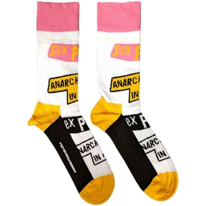 Sex Pistols - Anarchy In The Uk Wht Socks (Eu 40-45) i gruppen MERCHANDISE / Merch / Punk hos Bengans Skivbutik AB (4225960)