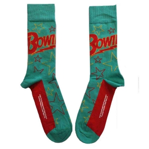 David Bowie - Stars Outline Uni Green Socks (Eu 40-45) i gruppen MERCHANDISE / Merch / Pop-Rock hos Bengans Skivbutik AB (4225969)