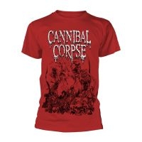 Cannibal Corpse - T/S Pile Of Skulls Red (L) i gruppen MERCHANDISE / T-shirt / Hårdrock hos Bengans Skivbutik AB (4231155)