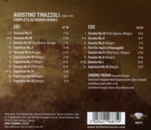 Tinazzoli Agostino - Complete Keyboard Works i gruppen Externt_Lager / Naxoslager hos Bengans Skivbutik AB (4242254)
