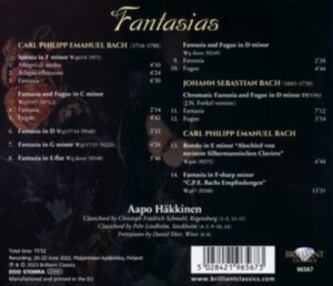 Bach C P E Bach J S - C.P.E. Bach: Fantasias i gruppen Externt_Lager / Naxoslager hos Bengans Skivbutik AB (4255657)