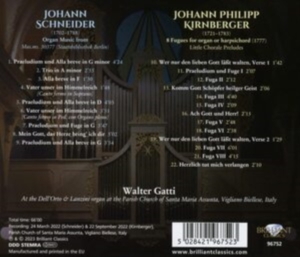 Kirnberger Johann Philipp Schneid - Schneider & Kirnberger: Organ Music i gruppen Externt_Lager / Naxoslager hos Bengans Skivbutik AB (4255659)