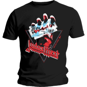 Judas Priest - Unisex T-Shirt: British Steel Hand Triangle i gruppen MERCHANDISE / T-shirt / Hårdrock hos Bengans Skivbutik AB (4267923r)