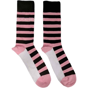 Blackpink - Stripes & Logo Uni Pink Socks (Eu 40-45) i gruppen MERCHANDISE / Merch / K-Pop hos Bengans Skivbutik AB (4271739)