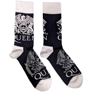 Queen - White Crests Uni Navy Socks (Eu 40-45) i gruppen MERCHANDISE / Merch / Pop-Rock hos Bengans Skivbutik AB (4271752)