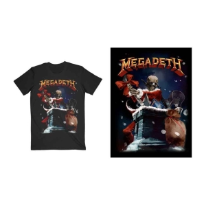 Megadeath - Santa Vic Chimney (Small) Unisex T-Shirt i gruppen ÖVRIGT / BW-T-shirts hos Bengans Skivbutik AB (4304022)