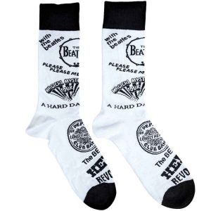 The Beatles - Albums Monochrome Wht Socks (Eu 40-45) i gruppen MERCHANDISE / Strumpor / Pop-Rock hos Bengans Skivbutik AB (4395727)