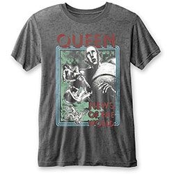 Queen - Unisex T-Shirt: News of the World (Burnout) (Small) i gruppen ÖVRIGT / MK Test 6 hos Bengans Skivbutik AB (4401000)