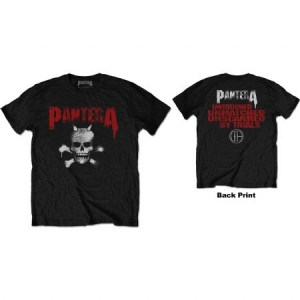 Pantera - Unisex T-Shirt: Horned Skull Stencil (Back Print) (Medium) i gruppen ÖVRIGT / MK Test 6 hos Bengans Skivbutik AB (4401278)