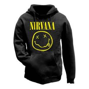 Nirvana -  Unisex Pullover Hoodie: Yellow Happy Fa i gruppen MERCHANDISE / Hoodies / Pop-Rock hos Bengans Skivbutik AB (4414402r)