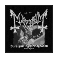 Mayhem - Patch - Pure Fucking Armageddon i gruppen MERCHANDISE / Accessoarer / Hårdrock hos Bengans Skivbutik AB (5513961)