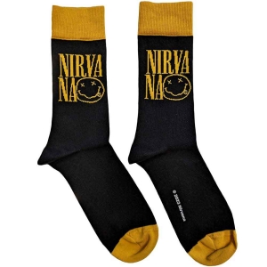 Nirvana - Logo Stacked Uni Bl Socks (Eu 40-45) i gruppen MERCHANDISE / Merch / Hårdrock,Pop-Rock hos Bengans Skivbutik AB (5516819)