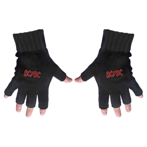 Ac/Dc - Fingerless Gloves - Classic Red Logo i gruppen MERCHANDISE / Merch / Hårdrock hos Bengans Skivbutik AB (5517646)
