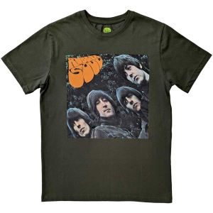 The Beatles - Rubber Soul Album Cover Uni Green    i gruppen MERCH / T-Shirt / Rockoff_Nya April24 hos Bengans Skivbutik AB (5528972r)