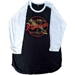 Foo Fighters - Tiger Uni Bl/Wht Raglan:  i gruppen MERCH / T-Shirt / Rockoff_Nya April24 hos Bengans Skivbutik AB (5531568r)