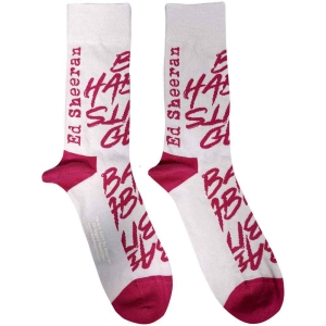 Ed Sheeran - Bad Habits Uni Wht Socks (Eu 40-45) i gruppen MERCHANDISE / Merch / Pop-Rock hos Bengans Skivbutik AB (5536112)