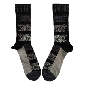 Guns N Roses - Monochrome Pistols Bl Socks (Eu 40-45) i gruppen MERCHANDISE / Strumpor / Hårdrock hos Bengans Skivbutik AB (5536118)