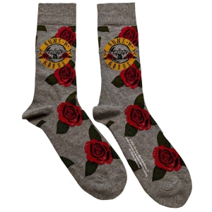 Guns N Roses - Bullet Roses Uni Grey Socks (Eu 40-45) i gruppen MERCHANDISE / Merch / Hårdrock hos Bengans Skivbutik AB (5536119)