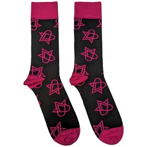 Him - Mini Pink Heartagr Bl Socks (Eu 40-45) i gruppen MERCHANDISE / Merch / Hårdrock hos Bengans Skivbutik AB (5536120)