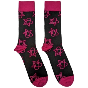Him - Mini Pink Heartagr Bl Socks (Eu 40-45) i gruppen MERCHANDISE / Strumpor / Hårdrock hos Bengans Skivbutik AB (5536120)