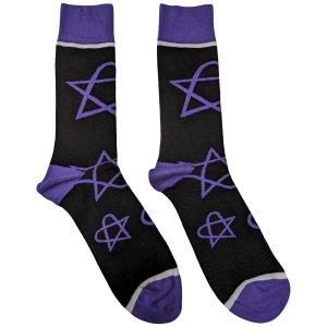 Him - Purple Heartagrams Uni Bl Socks (Eu 40-4 i gruppen MERCHANDISE / Merch / Hårdrock hos Bengans Skivbutik AB (5536121)