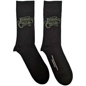 Johnny Cash - Text Logo Uni Bl Socks (Eu 40-45) i gruppen MERCHANDISE / Strumpor / Country hos Bengans Skivbutik AB (5536132)