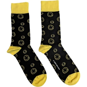 Nirvana - Outline Simleys Uni Bl Socks (Eu 40-45) i gruppen MERCHANDISE / Merch / Hårdrock hos Bengans Skivbutik AB (5536154)