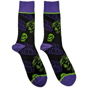 Rob Zombie - Skull Green/Purple Bl Socks (Eu 40-45) i gruppen MERCHANDISE / Strumpor / Hårdrock hos Bengans Skivbutik AB (5536183)