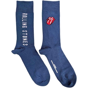 Rolling Stones - Vertical Tongue Uni Blue Socks (Eu 40-45 i gruppen MERCHANDISE / Merch / Pop-Rock hos Bengans Skivbutik AB (5536194)