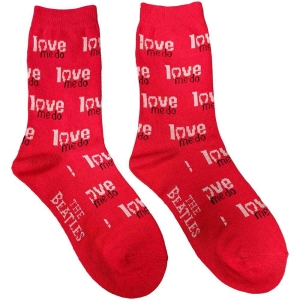 The Beatles - Love Me Do Uni Red Socks (Eu 40-45) i gruppen MERCHANDISE / Merch / Pop-Rock hos Bengans Skivbutik AB (5536214)