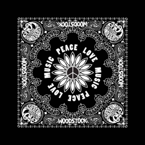 Woodstock - Peace Love Music Bandana i gruppen MERCHANDISE hos Bengans Skivbutik AB (5536349)
