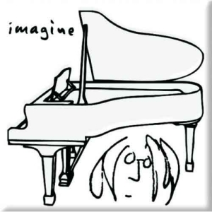 John Lennon - Imagine Black On White Magnet i gruppen MERCHANDISE hos Bengans Skivbutik AB (5536655)