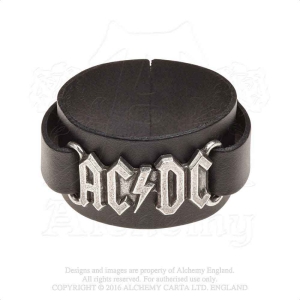 Ac/Dc - Logo Leather Wriststrap i gruppen MERCH / Minsishops-merch / Ac/Dc hos Bengans Skivbutik AB (5536858)