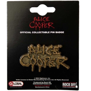 Alice Cooper - Dripping Logo Gold Pin Badge i gruppen VI TIPSAR / Nyinkommet Merch / Juni hos Bengans Skivbutik AB (5537263)