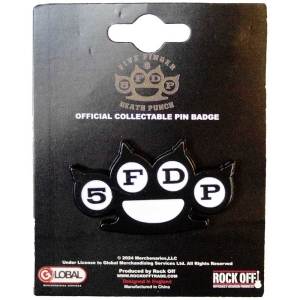 Five Finger Death Punch - Ffdp Knuckles B&W Pin Badge i gruppen MERCHANDISE / Pin-Button Badge / Hårdrock hos Bengans Skivbutik AB (5537301)