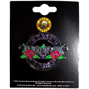 Guns N Roses - Silver Circle Logo Pin Badge i gruppen MERCHANDISE / Pin-Button Badge / Hårdrock hos Bengans Skivbutik AB (5537311)