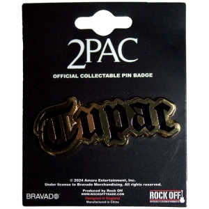 Tupac - Logo Gold Pin Badge i gruppen MERCHANDISE / Pin-Button Badge / Hip Hop-Rap hos Bengans Skivbutik AB (5537444)