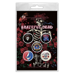 Grateful Dead - Skeleton & Rose Button Badge Pack i gruppen MERCHANDISE hos Bengans Skivbutik AB (5537464)