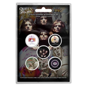 Queen - Early Albums Retail Packed Button Badge i gruppen MERCHANDISE hos Bengans Skivbutik AB (5537475)