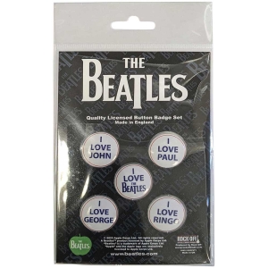 The Beatles - I Love The Beatles Button Badge Pack i gruppen MERCHANDISE hos Bengans Skivbutik AB (5537484)