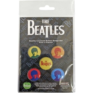 The Beatles - J,P,G&R Coloured Button Badge Pack i gruppen MERCHANDISE hos Bengans Skivbutik AB (5537487)