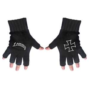 Lemmy - Logo & Iron Cross Fingerless Gloves i gruppen MERCHANDISE hos Bengans Skivbutik AB (5537585)