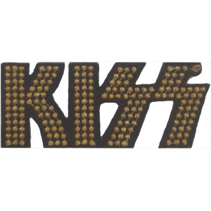 Kiss - Gold Studded Logo Woven Patch i gruppen MERCHANDISE / Merch / Hårdrock hos Bengans Skivbutik AB (5538045)