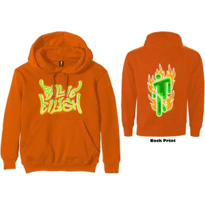 Billie Eilish - Airbrush Flames Blohsh Uni Or. Hood:2Xl i gruppen MERCHANDISE / Hoodies / Pop-Rock hos Bengans Skivbutik AB (5540924)