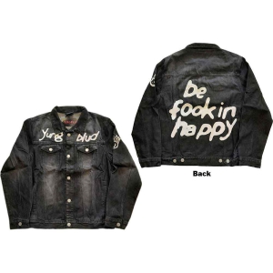 Yungblud - Be Fooking Happy Uni Bl Denim Jacket: i gruppen MERCHANDISE / Merch / Pop-Rock hos Bengans Skivbutik AB (5541269r)