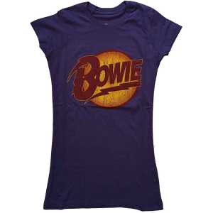 David Bowie - Vtge Diamond Dogs Logo Lady Purp  1Xs i gruppen MERCHANDISE / T-shirt / Pop-Rock hos Bengans Skivbutik AB (5541374)