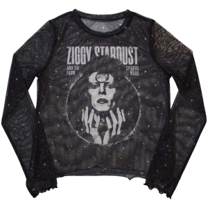 David Bowie - Ziggy V1 Lady Bl Mesh Crop:1Xs i gruppen MERCHANDISE / Merch / Pop-Rock hos Bengans Skivbutik AB (5541406r)